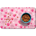 Dog Food Mat, Absorbent Water Bowl Mats Cat Pet Feeding Placemats Pink 12 * 20 inch