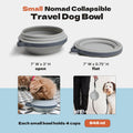 Cleverpup Nomad Large Collapsible Travel Dog Bowl - 4 Cup, Grey Silicone