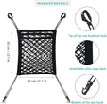 Dog Car Net Barrier 3 Layer 15.7''×13.7'' with Auto Safety Mesh Organizer, Stretchable Storage Bag Backseat Mesh Univers