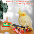Bird Toys,Parrot Training Toys for Lovebird,Five-Types Parakeet Toys Sets for Conure, Cockatiel,5 PCS Parrot Intelligence Toy,Basketball Hoop,Skateboard,Stacking Toys,Wooden Block Bird Puzzles Toy