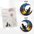 GLIDESMOOTH Cat Memorial Gifts, Life Tree Design Cat Angel Memorial Suncatcher with Sympathy Card, Sympathy Gift for Loss of Cats, Colorful