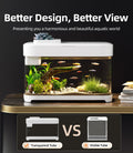 3 Gallon Fish Tank Starter Kit with Heater Hidden Filtration Light Acrylic