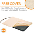 K&H PET PRODUCTS Original Lectro-Kennel Outdoor Heated Pad with Free Cover Black Medium 16.5 X 22.5 Inches