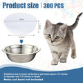 Hushee 300 Pcs Pet Disposable Feeding Bowls Liner Bulk Cat Food Bowls Small Paper Liner for Small Dogs Cats Dish Wet Food Feeding Station, 4 x 1.2 Inch(White)