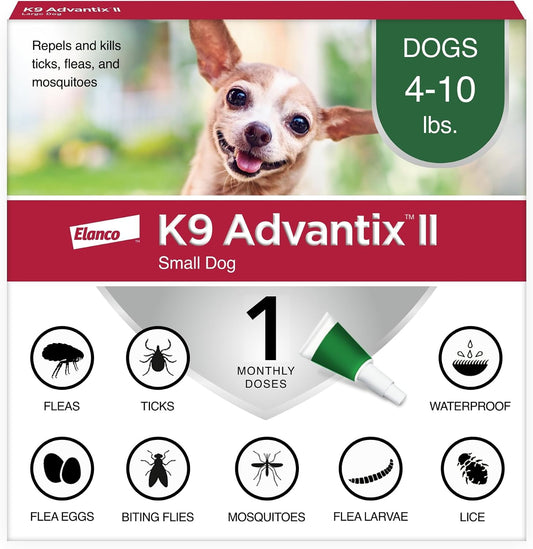 K9 Advantix II Flea & Tick Topical for Small Dogs 4–10 lbs., 1ct