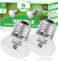 Reptile Heat Lamp Bulbs, UVA Reptile Heat Bulb 2 Pack, 40 Watt Heat Light Bulbs, Daylight Basking Spot Light for Lizard,