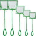 5 Pack Aquarium Fish Net, Multi-Size Fine Quick Fish Catch Nets Nylon Fishing Mesh Nets with Long Plastic Handle for Fis