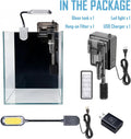 1.5 Gallon Fish Tank Starter Kits, Nano Glass Aquarium with Filter, Led Light for Aquascape DIY, Betta Fish, Gold Fish, 