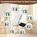 MJYNITE Cat Water Fountain Filter Replacement Kit - 6 Cat Fountain Filters, 6 Sponges & 1 Brush, Compatible with Stainless Steel Pet Fountains