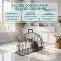 Cat Cage Washing Kennel Cat Grooming Cage Cat Carrier with Double Access Design for Secure Handling Suitable for Home Ca