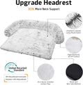 Calming Dog Bed Fluffy Plush Dog Mat for Furniture Protector with Removable Washable Cover for Large Medium Small Dogs and Cats (Large, Light Grey)