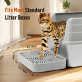 Bartuke Cat Litter Box Ramp, Litter Box Step Mat with Filter Function Cat Stair for Litter Box, Easy to Clean, 11.8''x 8.2''x 2'' Cats Pedal Step Stool Ideal for Kitten & Elderly Cats (Light Grey)