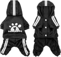 LONTEPET Dog Hoodie 4 Legs Jumpsuit for Small Dogs Puppy Clothes Dog Pullover Sweatshirt Cotton Doggie Winter Coat Cat Apparel（Small，Black）