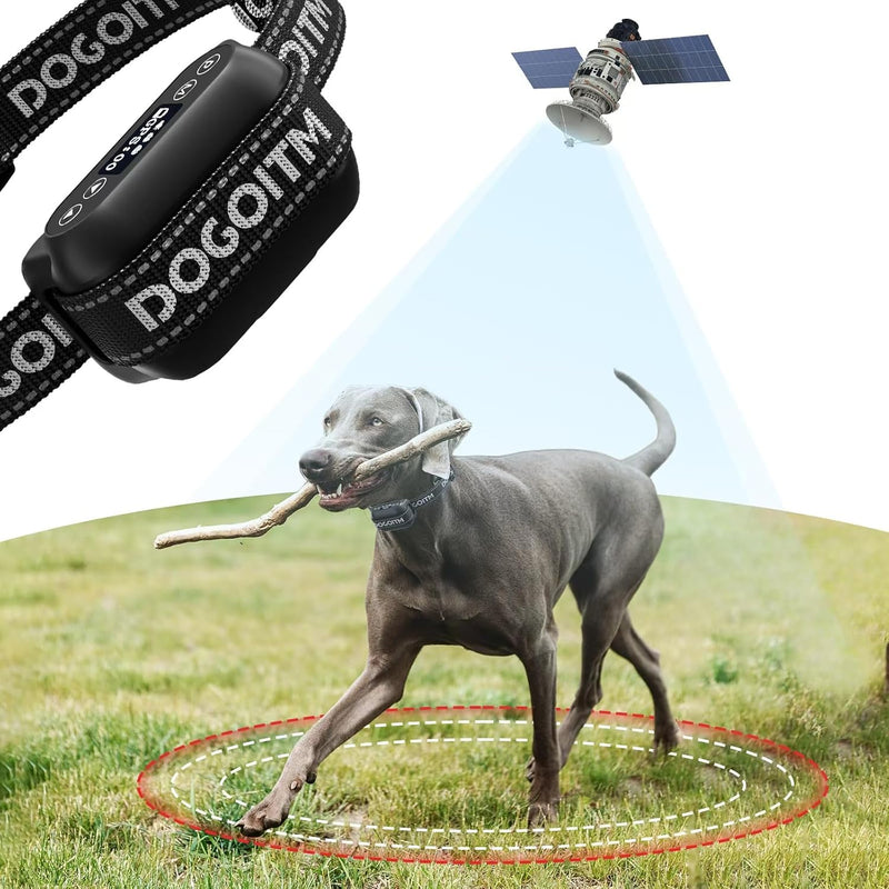 Wireless Dog Fence System, GPS Wireless Dog Collar with 3 Correction Modes, Pet Containment System with AI Smart Signal,