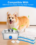 MyfatBOSS 8 Set Dog Water Filter Replacement Compatible with SIBAYS & Compatible with Kastty 15L/4Gal, Dog Water Fountain Filter, Multilayer Filtration System 8Pre-Filter+8 Filters+8 Sponges