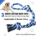 XIGOU Dog Rope Toys Indestructible Dog Toys, Dog Chew Toys for Aggressive Chewers, Tough Puppy Teething Chew Toys for Boredom, Dental Cleaning Tug of War Dog Toy, Great for Small to Large Breed, Blue