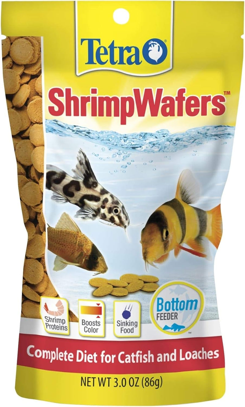 Tetra ShrimpWafers Fish Food For Catfish & Loaches, 3 oz