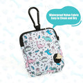 WINPAWS Dog Treat Pouch with Training Clicker,Waterproof Nylon Fabric Poop Bag Holders for Leashes,Hands Free Small Dog Walking Bag with Carabiner, Pet Puppy Training Walking Essentials (Dinosaur)