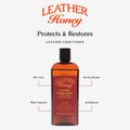 Leather Honey Complete Leather Care Kit Including 4 oz Cleaner and 8 oz Conditioner for use on Leather Apparel, Furnitur
