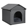 Large Cat & Small Dog House Soft Indoor (Int 22x20x18in/Ext 24x22x24in) for Ragdolls, Small French Bulldog, Welsh Corgi, Mini Schnauzer, Small Pet House with Soft Cushion, Oxford Fabric, Gray