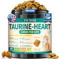 Taurine for Cats, CoQ10 for Cats, Heart Health Support for Adult & Senior Cats, 500 Crunchy Chews with Omega-3 & L-Carnitine, Cat Taurine Supplement for Eye & Muscle Support, Chicken Flavor