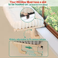 Zakkart SnugCloud Cat Window Perch with 4-Sided Bolster - Orthopedic Cat Hammock for Window Sill - Solid Hardwood & Metal Frame - Window Seat for Pets (Natural Color Wood w/White Bed, Medium)