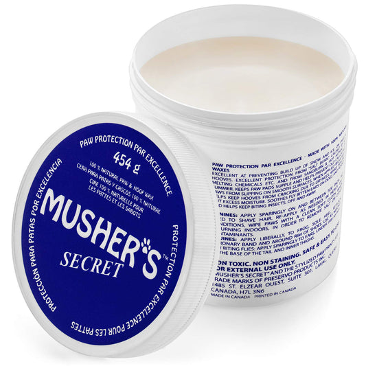 Musher’s Secret Dog Paw Wax 454g (16oz) – Natural Dog Paw Balm with Vitamin E – Moisturizer for Dry Cracked Pads – Paw Protection for Dogs – Long-Lasting Care for Hot Pavement, Ice & Salt