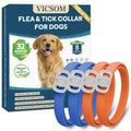 Dog Flea and Tick Collar 4 Pack, Waterproof Adjustable Collar for Dogs and Puppies, 32-Month Prevention, Blue & Orange