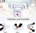 Deofun Cat Tunnel Tube Toys, Tunnels for Indoor Cats, 3 Way Colorful White Gray Collapsible Interactive Toy with Balls for Rabbits, Kittens, Ferrets, Puppy