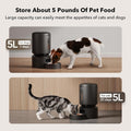 PETLIBRO Automatic Cat Feeder, 5G WiFi Automatic Dog Food Dispenser with Freshness Preservation, 5L Timed Pet Feeder wit