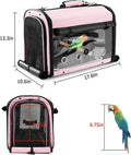 Sanmoncare Bird Carrier Bag Cockatiel Travel Cage with Stand, Lightweight Carrier for Small Bird, Portable Bag for Parrot, Pet Transparent Travel Backpack