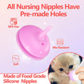 Xuanda Pet Feeding Bottle,3 Pack Wide Mouth Angled Nursing Bottle, 3 Sizes Nipples with Ventilation Valve Resistant Tearing Perfect for Puppies, Kittens, Small Wildlife(Pink)