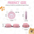 PawSailor Collapsible Dog Bowls, 2-in-1 Pet Portable Travel Double Bowl Water Food Feeder Traveling Camping & Walking 25oz Pink