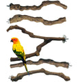 Allazone 5 PCS Natural Grape Stick Perch Swing Chewing Toys for Parrot Cages, Cockatiels, Parakeets, Finches - Bird Standing Stick