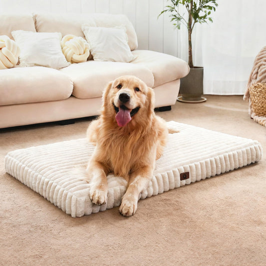 Cozila Dog Beds for Large Sized Dog, Orthopedic Pet Bed with Waterproof Lining, Soft Short Plush Surface & Egg Crate Foam, Machine Washable Pet Bed with Removable Cover & Anti Slip Bottom