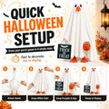 Halloween Porch Goose Outfit for 23 Inch Statue, 3 Pcs Ghost Costume Decor