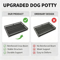 Dog Potty Tray Toilet Pee Pad Holder Dog with Reinforcing Crossbeam Training Tray Metal Pet Litter Box for Indoor Outdoor Easy to Clean Keeps Paws Floors Clean Black S: 21.3 x 14.7 x 3.2 Inch