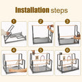 halinfer Bird Playground for Indoor Use, Table Collapsible Bird Playstand for Top of Cage, Mirrow Swing Cups 2 Ladders f