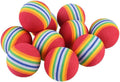 VOVIGGOL 12 Pack 2 Color Rainbow Cat Toy Balls Soft EVA Foam Interactive Indoor Kittens Favorite Toys 1.38" Dia. Small D
