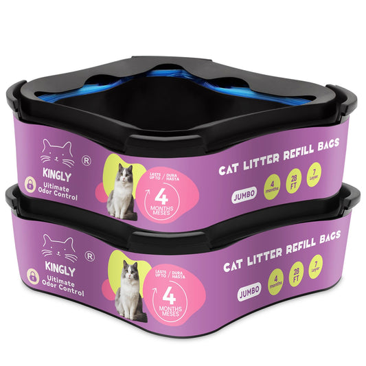 Premium Cat Litter Refill Bags |Jumbo 28FT 2-Pack | Lasts Up to 4 Months | 2 Cartridges for Superior Odor Control