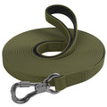 XiaZ Long Leash for Dogs Waterproof, Training Long Line Lead with Padded Handle for Large Medium Small Dogs Outside Walking, Playing, Camping, or Yard (30FT, Olive)