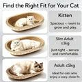Spindro 3 Pack Large Cat Scratcher Cardboard, Oval Cat Scratcher Bed Cat Scratch Pad Board Lounge Couch for Indoor Cats Bowl Shaped Cat Scratching Post Nest for Cats Grinding Claw Furniture Protector