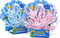 2 PCS Aquarium Coral Ornament, Blue Pink Coral Reef Decor, Artificial Plants Fish Tank Decorations