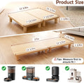 SZEE 2-Pack Cat Food Stand, Elevated Pine Wood Cat Feeder Stand for 2 Cats