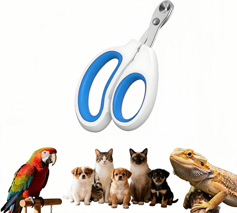 Upgraded Cat & Bearded Dragon Nail Clippers with 2mm Safety Guard - Stainless Steel Small Animal Nail Trimmer for Lizard