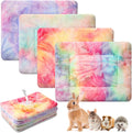 Haull 4 Pcs Waterproof Guinea Pig Bedding Mat, Tie Dyed, 13 x 10