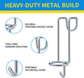 2 Pack Horse Water Bucket Hooks, Heavy Duty Metal Horse Bucket Hooks, Portable Rust Resistant Horse Stall Bucket Holder 