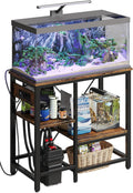 Bestier 20-29-37 Gallon Fish Tank Stand with Power Outlet, Rustic Brown