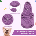 4XL Dog Sweaters for Large Dogs,Dog Hoodie,Warm Fuzzy Fleece Sweatshirt with Hood & Pocket,Leash Hole,Cozy Cold Weather 