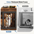 DUMOS 54" Dog Crate Furniture for 2 Dogs with Divider, Brown
